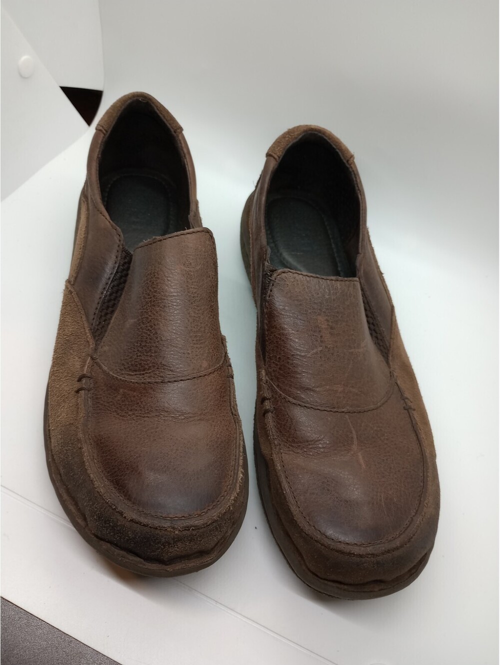 BORN Men's Loafer 10 Brown Shoes Casual Leather Euro 42 Suede Distressed 204